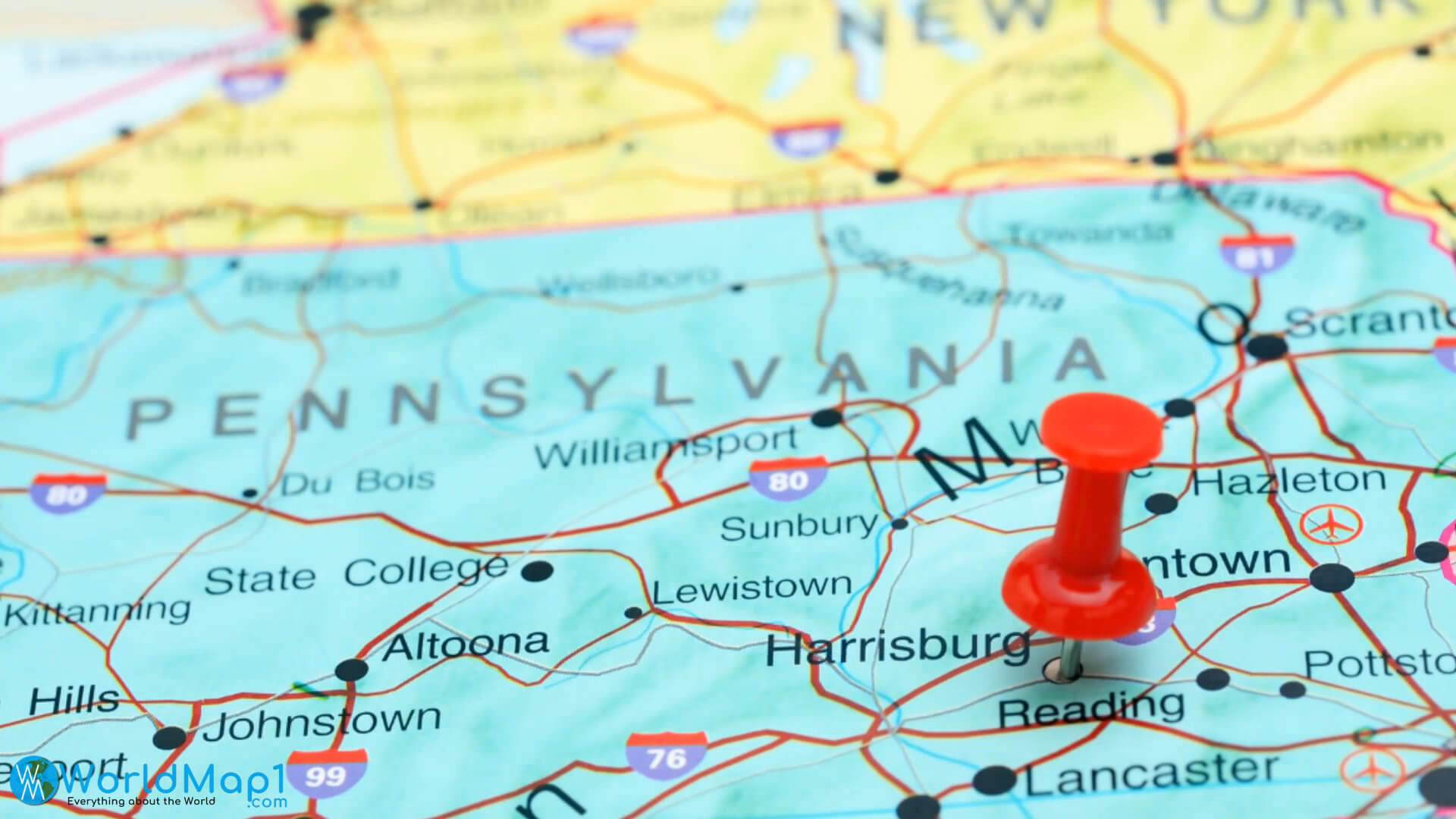 Harrisburg Map in Pennsylvania